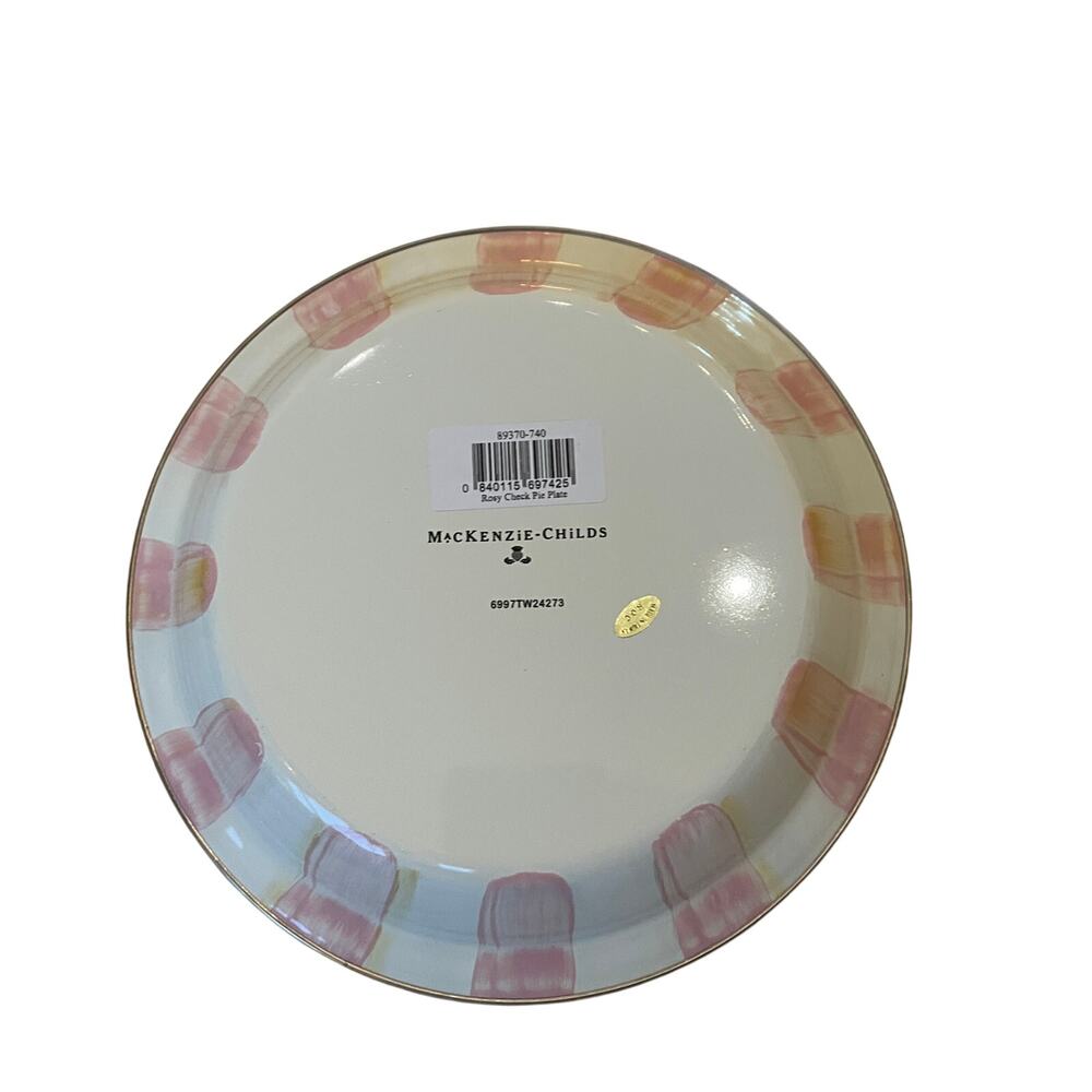 NEW Mackenzie-Childs Rosy Check Pie Plate - Picture 7 of 13
